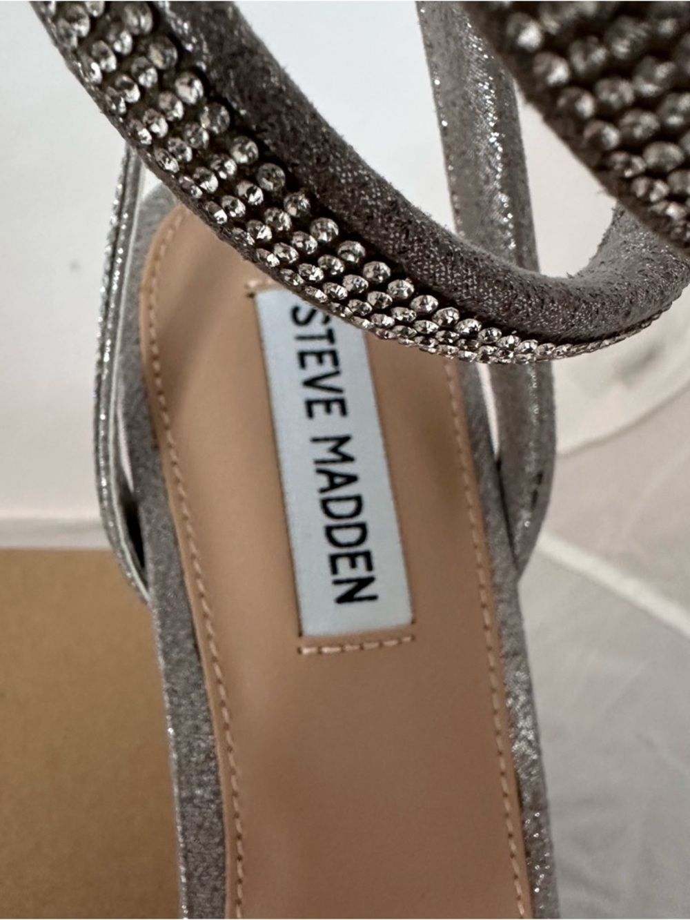 Steve Madden Bali Rhinestone Silver Spiral Wrap Stiletto Heels Size 11 New - Picture 6 of 9